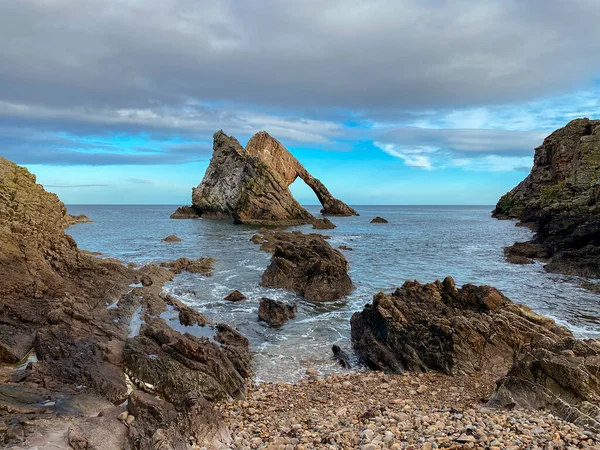 Bow Fiddle Rock Natural Sea Arch Portknockie Northeast Coast Scotland — Stock Photo, Image