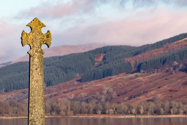 Celtic Cross Inveraray Stad Västra Stranden Loch Fyne Argyll Och — Stockfoto