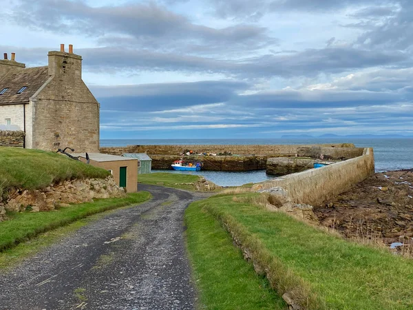 Kikötő Fresgoe Közelében Sandside Beach Caithness Északi Partján Skócia — Stock Fotó