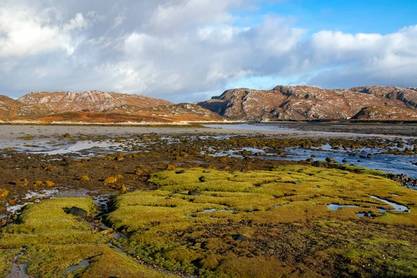 Marée Basse Badnabay Sur Rive Sud Loch Laxford Sur Côte — Photo