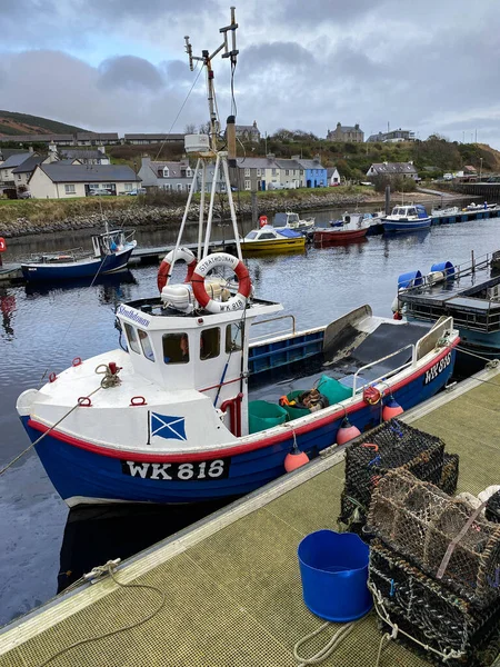 Port Dans Village Côtier Helmsdale Dans Sutherland Sur Côte Est — Photo