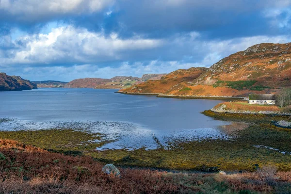Nízký Příliv Jižním Konci Loch Inchard Rhiconich Severozápadním Pobřeží Skotska — Stock fotografie