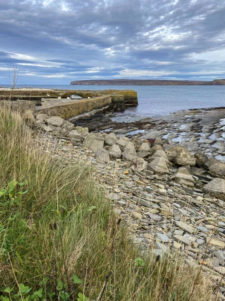 Puerto Castletown Con Dunnet Head Lejos Caithness Costa Norte Escocia —  Fotos de Stock