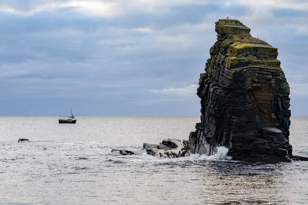 Zee Stapel Bij Latheronwheel Harbor Caithness Aan Noordoostkust Van Schotland — Stockfoto