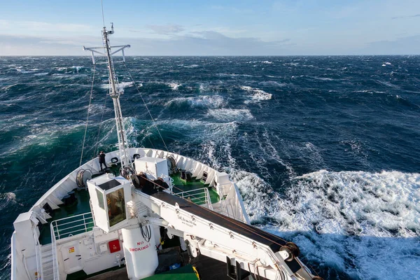 Mare Agitato Nello Stretto Danimarca Stretto Groenlandia Nell Oceano Atlantico — Foto Stock