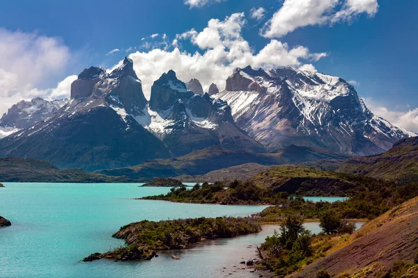 Βουνοκορφές Της Cordillera Del Paine Στο Εθνικό Πάρκο Torres Del — Φωτογραφία Αρχείου