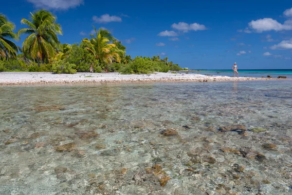 南太平洋のフランス領ポリネシアのマヒニ諸島の小さな島の熱帯ラグーン — ストック写真