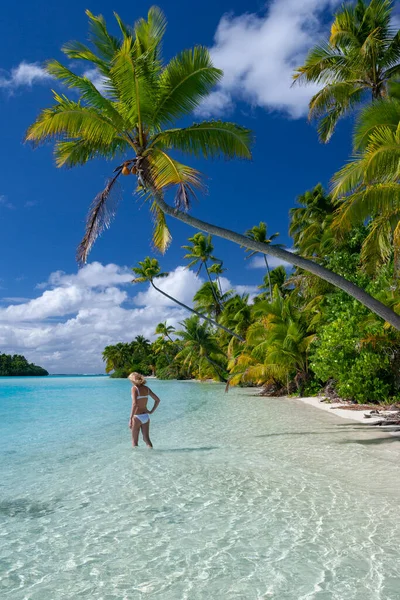 Luksusowe Wakacje Tropikalnej Lagunie Tapuaetai One Foot Island Aitutaki Lagoon — Zdjęcie stockowe