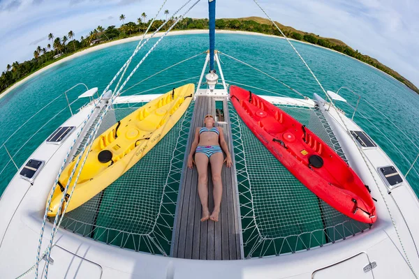 Alquiler Yates Lujo Vacaciones Fiyi Océano Pacífico Sur — Foto de Stock