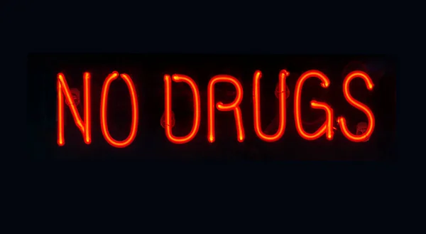 Rode Neon Teken Geen Drugs — Stockfoto