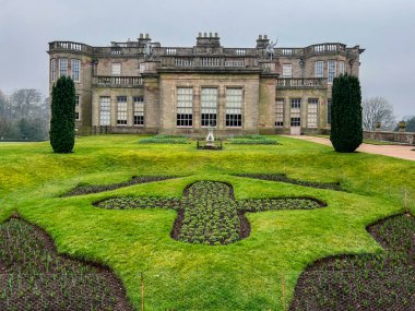 Süs bahçesi ve Lyme Park 'ın doğu tarafı Cheshire, İngiltere' deki Disley yakınlarında..