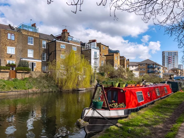 Narrowboat Grand Union Canal Little Venice Area Central London United — Stock Photo, Image
