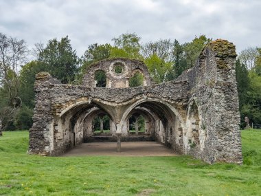 Ruins of Waverley Abbey - The first Cistercian abbey in England. Founded in 1128 by William Giffard, the Bishop of Winchester clipart