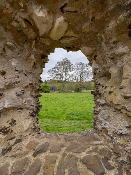 Remains Window Ruins Waverley Abbey First Cistercian Abbey England Founded — Stockfoto