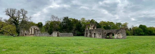 Ruinas Abadía Waverley Primera Abadía Cisterciense Inglaterra Fundada 1128 Por — Foto de Stock