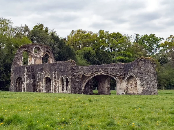 Ruinerna Waverley Abbey Det Första Cistercierklostret England Grundades 1128 William — Stockfoto