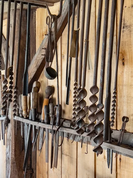 Tools Carpenters Workshop Weald Downland Open Air Museum West Sussex — Stock Photo, Image