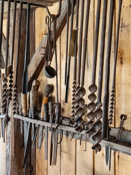 Tools Carpenters Workshop Weald Downland Open Air Museum West Sussex — Stock Fotó