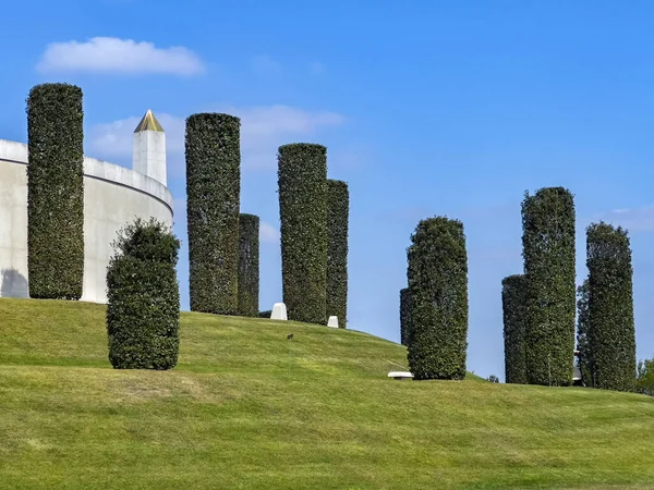 The Armed Forces Memorial at the National Memorial Arboretum in Alrewas, near Lichfield, Staffordshire in the United Kingdom. It is a British site of national remembrance.
