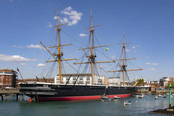 Hms 워리어 Hms Warrior 1860 해군을 기관으로 프리깃함이다 그녀는 최초의 — 스톡 사진