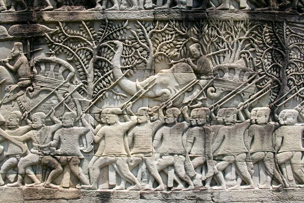 Wall Sculpture Angkor Wat Cambodia Built Late 12Th Early 13Th — Stock Photo, Image