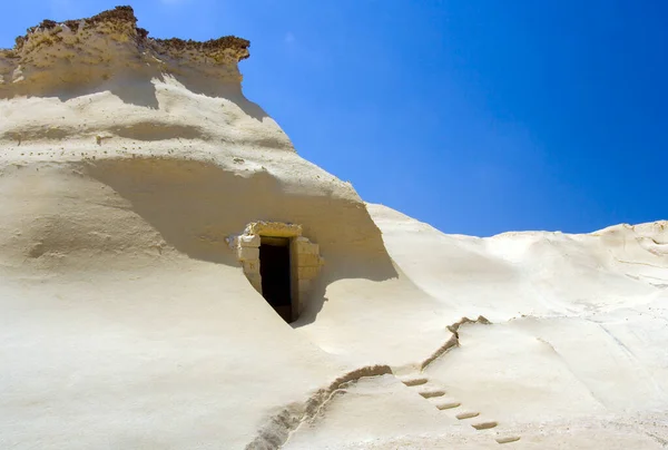Вход Пещеру Песчаника Используемую Местными Жителями Хранения Соли Скалах Песчаных — стоковое фото