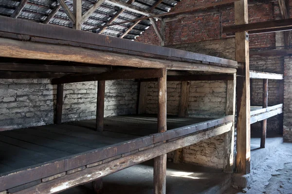 Alojamiento Prisioneros Auschwitz Birkenau Campo Exterminio Cerca Cracovia Polonia Donde — Foto de Stock