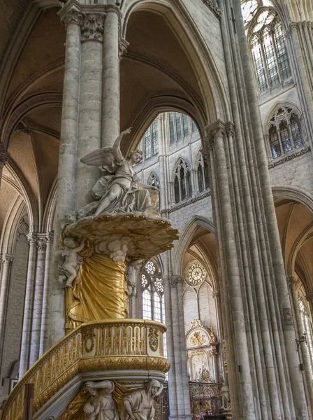 Innenraum Der Kathedrale Notre Dame Der Stadt Amiens Der Nordfranzösischen — Stockfoto