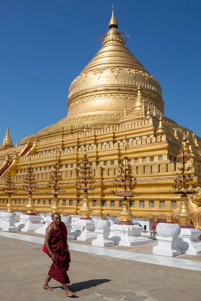 Shwezigon Pagoda Ancient City Bagan Myanmar Burma — Stock Photo, Image