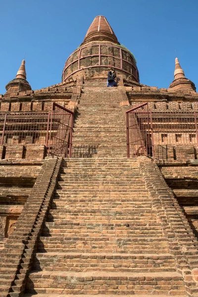 Gradini Ripidi Tempio Bagan Myanmar Birmania — Foto Stock