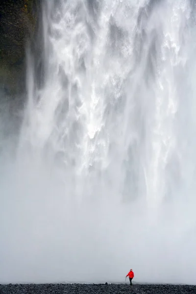 Водоспад Скогафос Південному Заході Ісландії Skgafoss Одним Найбільших Водоспадів Країні — стокове фото