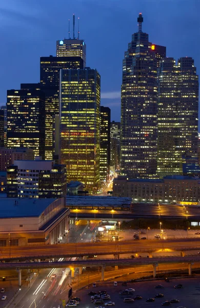 Édifices Centre Ville Crépuscule Dans Ville Toronto Canada — Photo