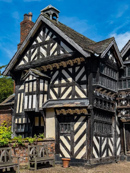 Little Moreton Hall 16Th Century Half Timbered Tudor Manor House — Stock Photo, Image