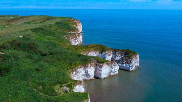 Letecký Pohled Útesy Flamborough Head Yorkshire Severovýchodním Pobřeží Anglie — Stock fotografie