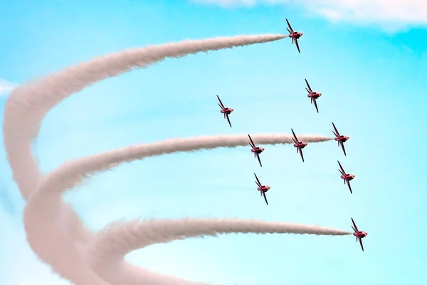 Red Arrows Raf Display Team Sunderland Air Show Nel Nord — Foto Stock
