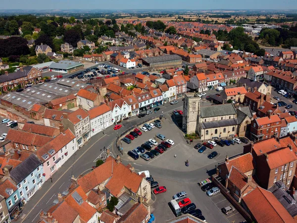 Widok Lotu Ptaka Rynek Miasta Malton North Yorkshire Północno Wschodniej — Zdjęcie stockowe