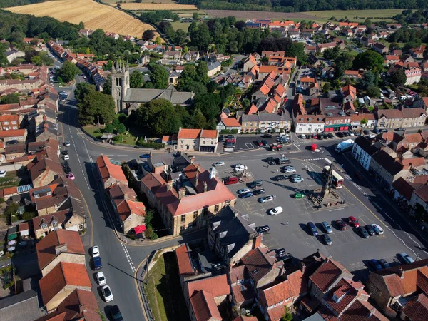 Aerial View Main Square Village Helmsley Ryedale District North Yorkshire — Zdjęcie stockowe