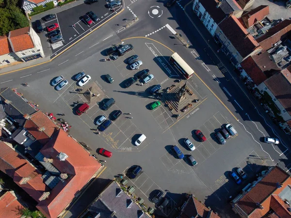 Aerial View Main Square Village Helmsley Ryedale District North Yorkshire — Stock Photo, Image