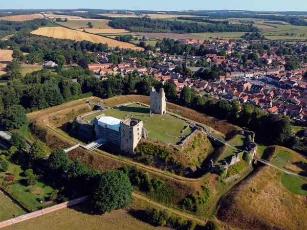 Aerial View Helmsley Castle Village Helmsley Ryedale District North Yorkshire — Fotografia de Stock