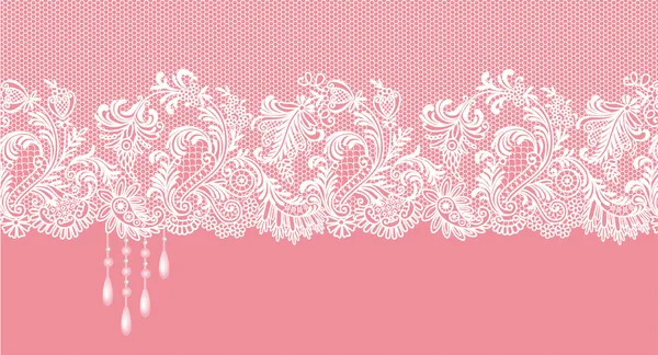 Borde de encaje rosa — Vector de stock