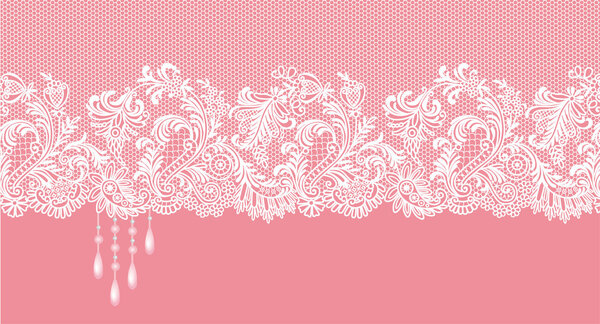 Pink lace border