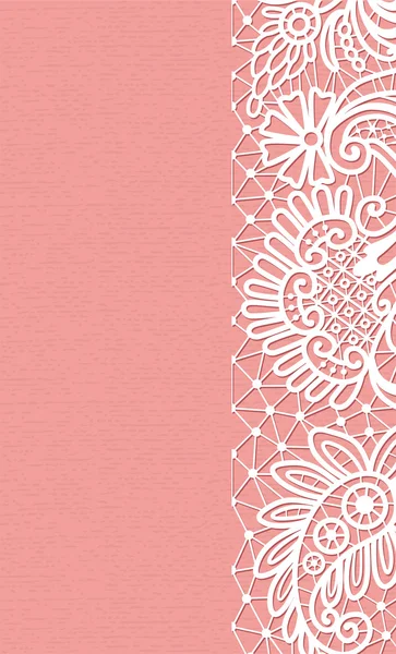 Vintage lace card in pink — Stock Vector