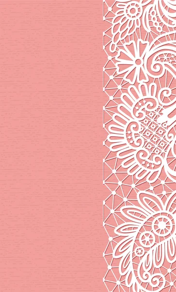 Tarjeta de encaje vintage en rosa Gráficos vectoriales