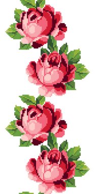 pembe Gül nakış kenarlık