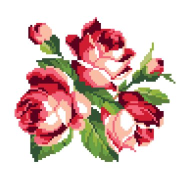 pembe Gül nakış demet