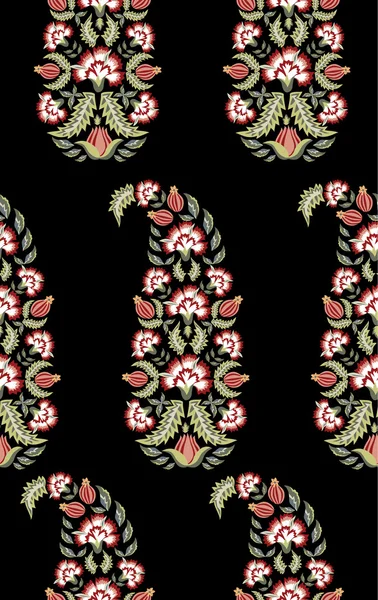 Claveles patrón paisley floral — Archivo Imágenes Vectoriales