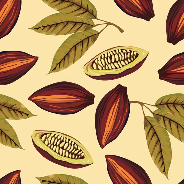 Kakaobohnen Vintage Muster Stockillustration