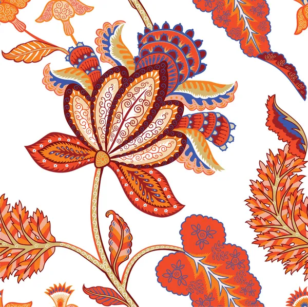 Vinateg motif indien floral — Image vectorielle