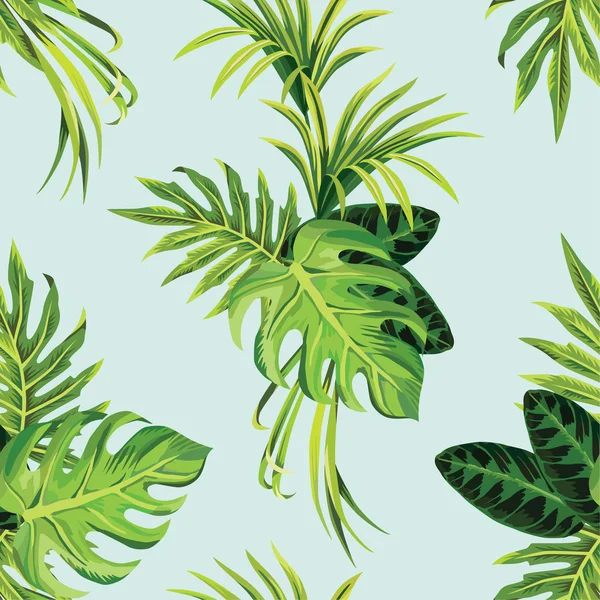 Tropical plants pattern — Stock Vector