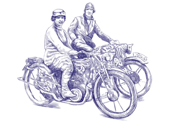 On a motorcycle — Stock Photo, Image